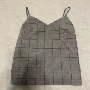 Banana Republic Wool Checkered Grey Camisole Tank Size M